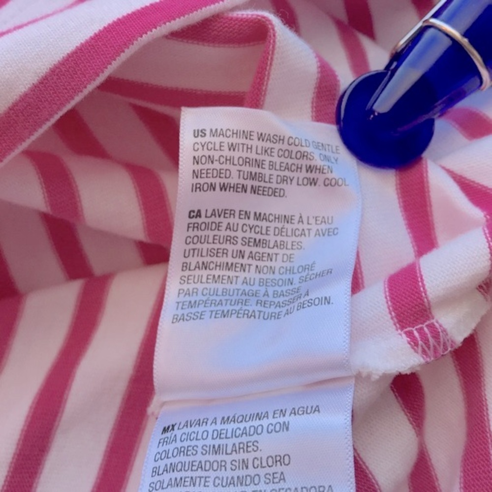On 34th Women’s XS Cotton Fuchsia Pink Stripe boat neck wide 3/4 sleeve top NWT - Picture 12 of 13